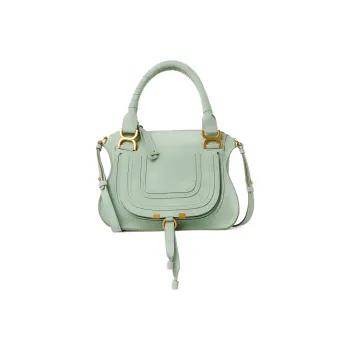 Chloe Marcie Suede Calfskin Shoulder Bag Crossbody Bag Handbag Small Size Women's Light Green