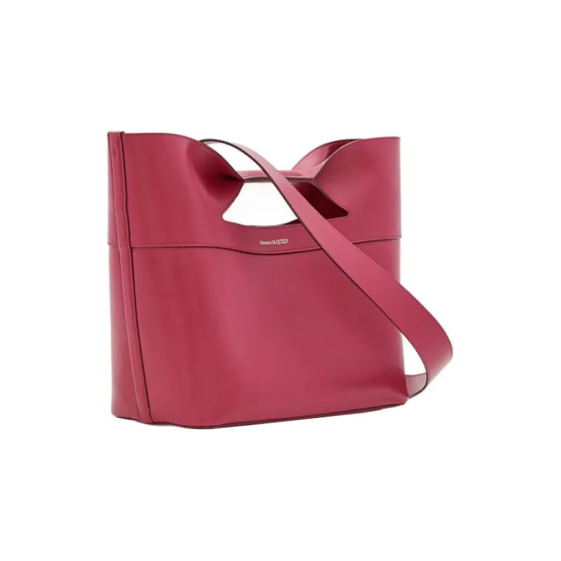 Alexander McQueen The Bow Calfskin Shoulder Bag Crossbody Bag Handbag Small Size Women's Red-1