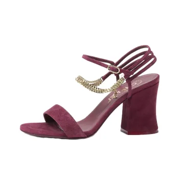 CHANEL Strap Sandals Women's Burgundy