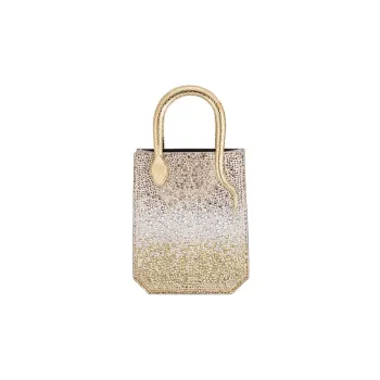 BVLGARI Serpenti Series Suede Tote Bag Shopping Bag Shoulder Bag Crossbody Bag Handbag Mini Women's Gold/White