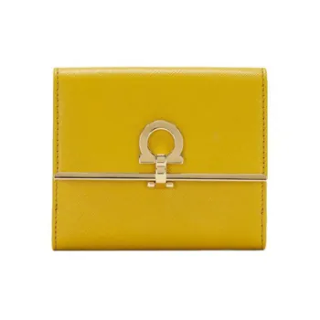 FERRAGAMO Leather Wallet Regular Women's Yellow