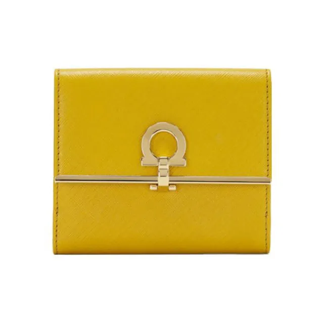 FERRAGAMO Leather Wallet Regular Women's Yellow-0