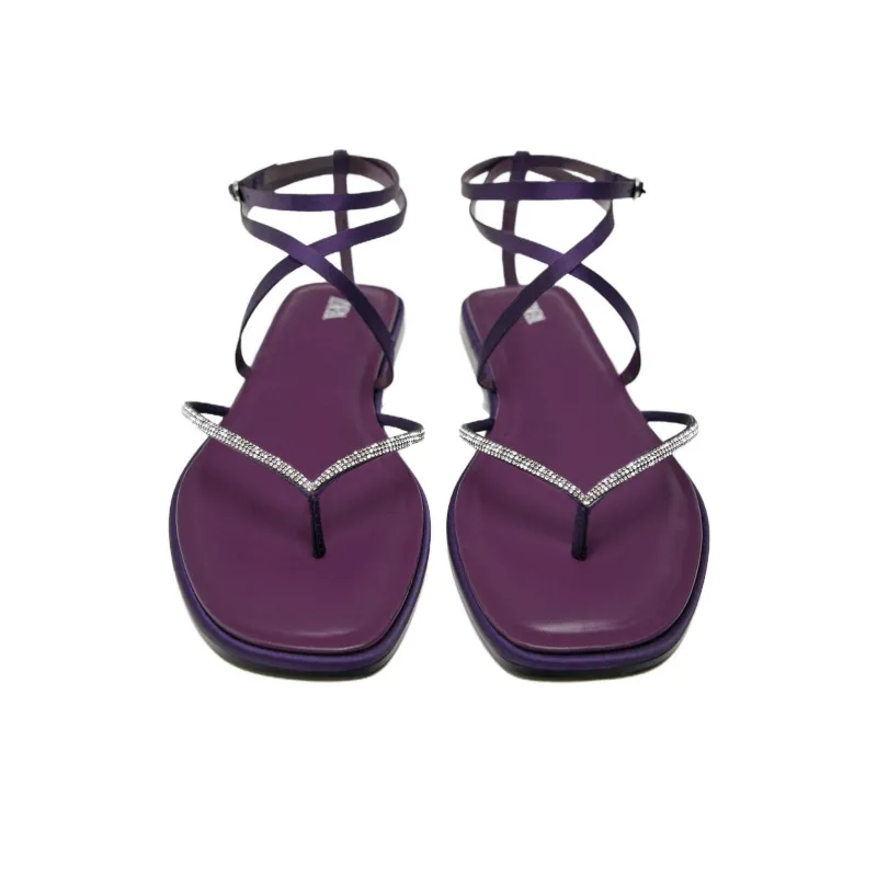 ZARA One Strap Sandals Women's Purple-2