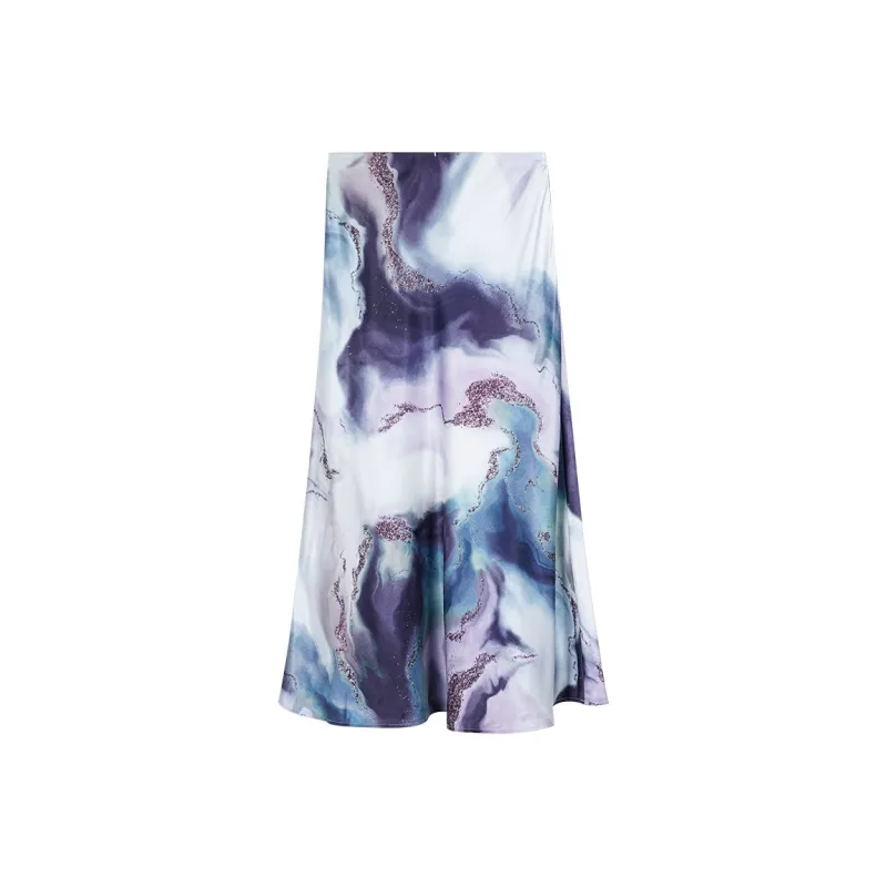 MISSSHINE Casual Long Skirts Women's Dusty Purple-1