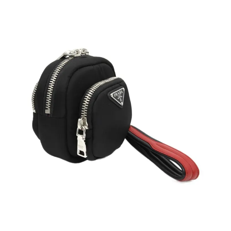 PRADA Nylon Clutch Coin Purse Regular Women's Black-4