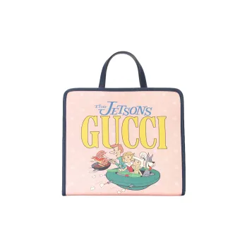 GUCCI Supreme Canvas Tote Bag Shopping Bag Handbag Regular Kids' Light Pink