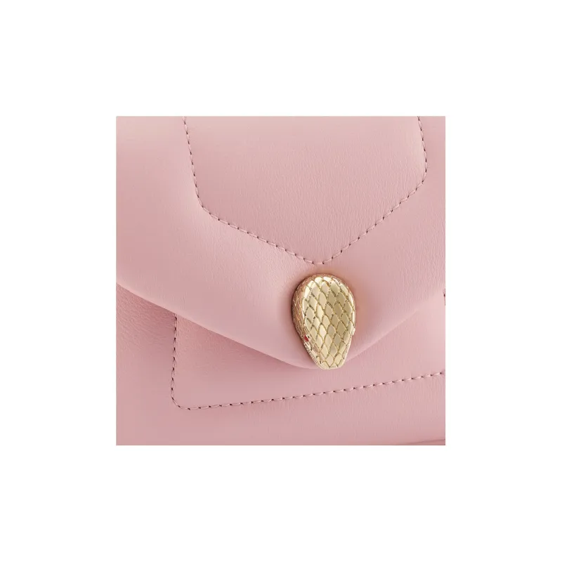 BVLGARI Serpenti Reverse Calfskin Shoulder Bag Crossbody Bag Handbag Extra Mini Women's Pink-3