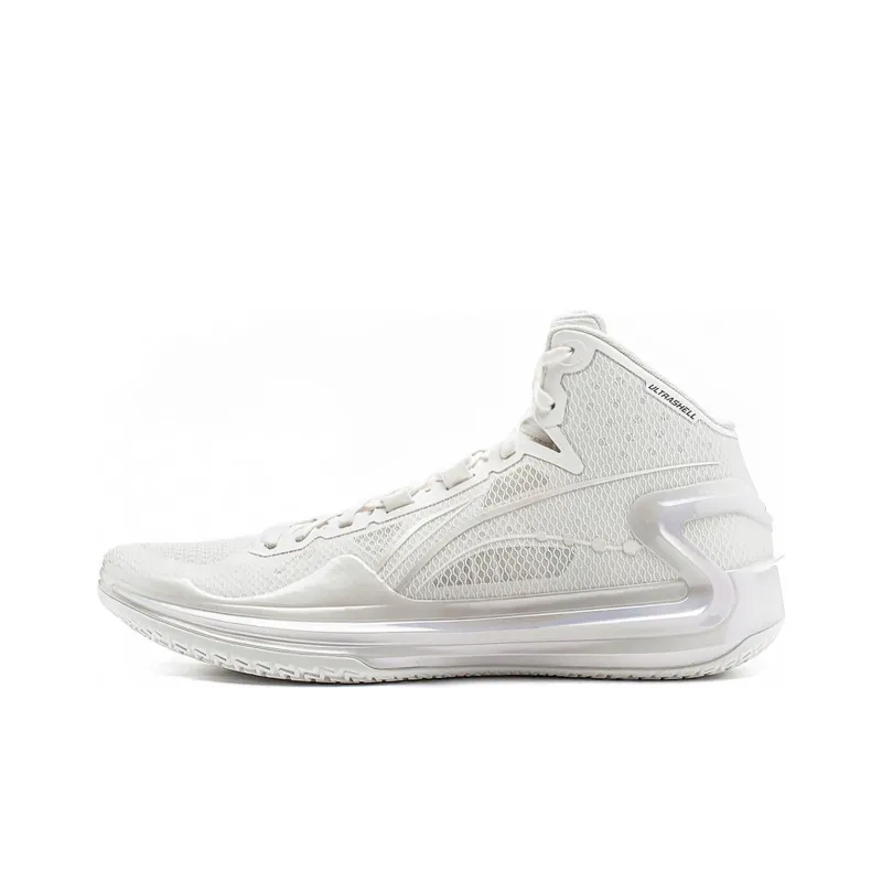 LiNing Liren 4 White Pearl Mid Top Basketball Shoes Unisex Mist White-0