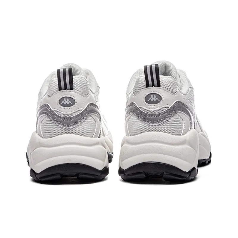 Kappa Anti Slip And Wear Resistant Breathable Low Top Casual Running Shoes Unisex Gray White-4