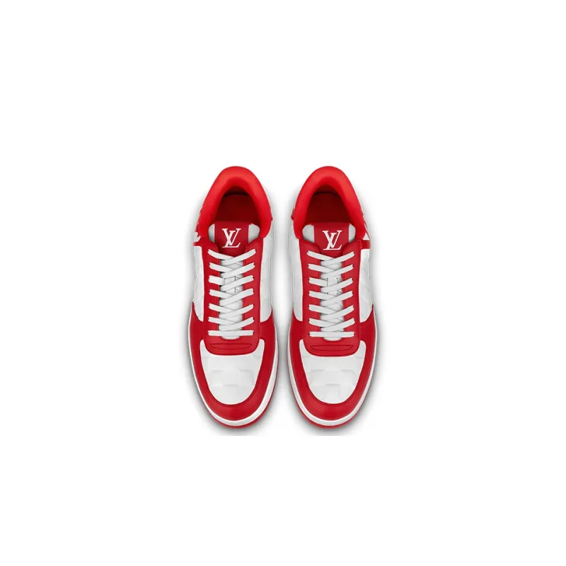 LOUIS VUITTON Rivoli Low Top Skateboard Shoes Men's Red-2
