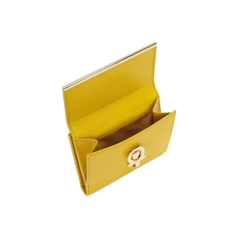 FERRAGAMO Leather Wallet Regular Women's Yellow-3