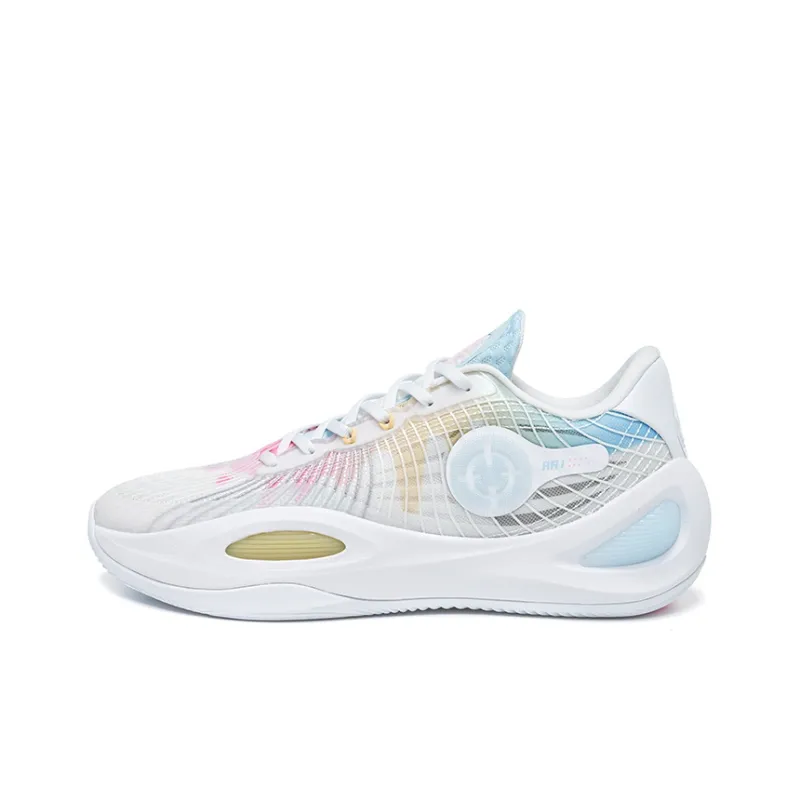 RIGORER Reeves Generation Low Top Basketball Shoes Men's White Pink Yellow-1