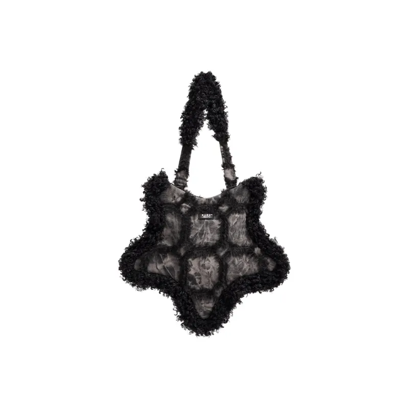 REBIRTH Denim Stars Shoulder Bag One Shoulder Crossbody Handbag Medium Size Women's Black/Blue-0