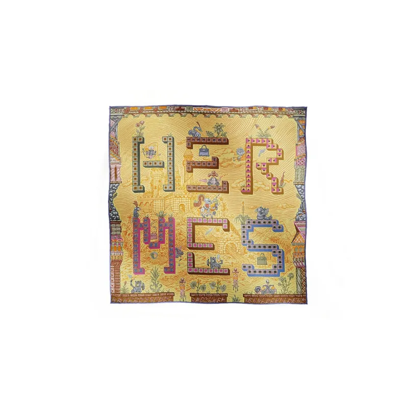 HERMES Detail Silk Scarves Women's Yellow-0
