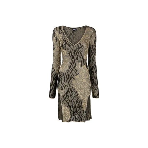 Just Cavalli Long-Sleeved Dresses Women's Black/Gold