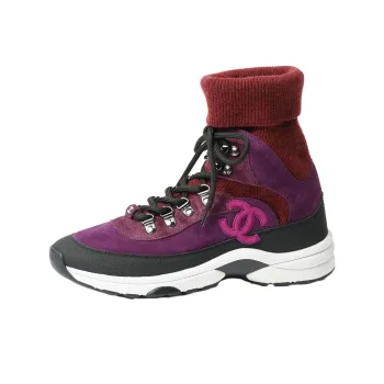 CHANEL High-Top Casual Shoes Unisex Fuchsia