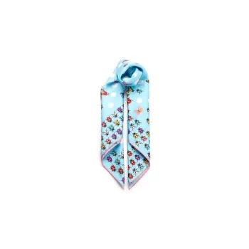 VERSACE Silk Silk Scarves Women's Blue