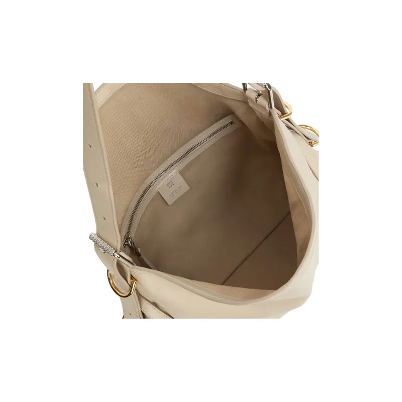 Givenchy Voyou Cow Leather Handbag, Shoulder Bag Women's Natural Beige-4