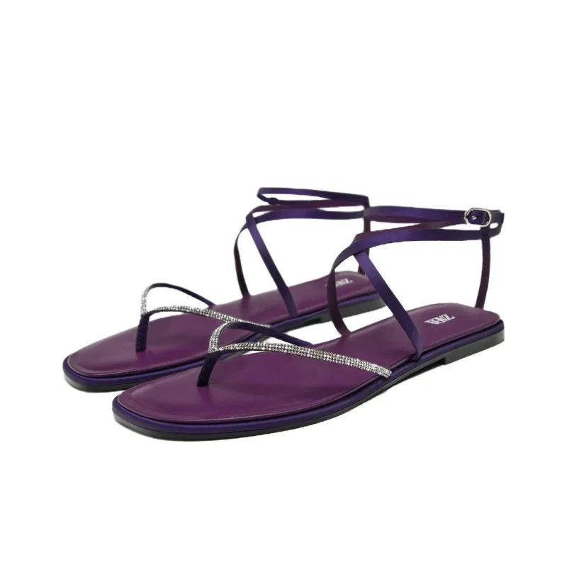 ZARA One Strap Sandals Women's Purple-1