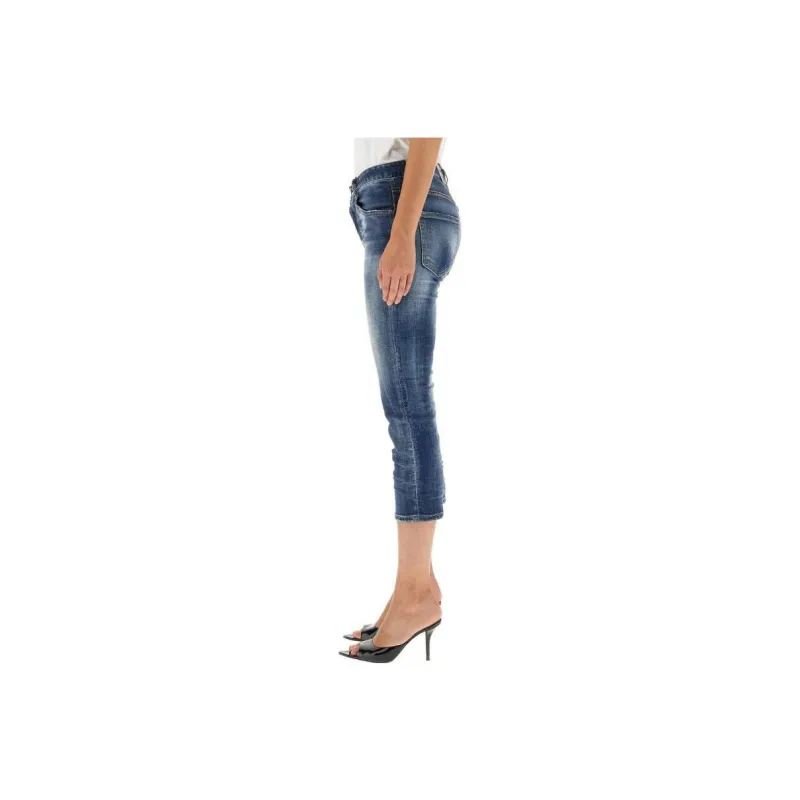 DSQUARED 2 Logo Patch Low Rise Cropped Jeans-2