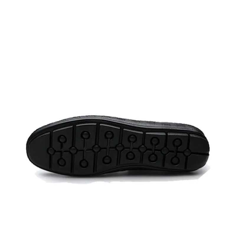 IMLINFEI Gommino Loafers Men Low Top Black/White-4