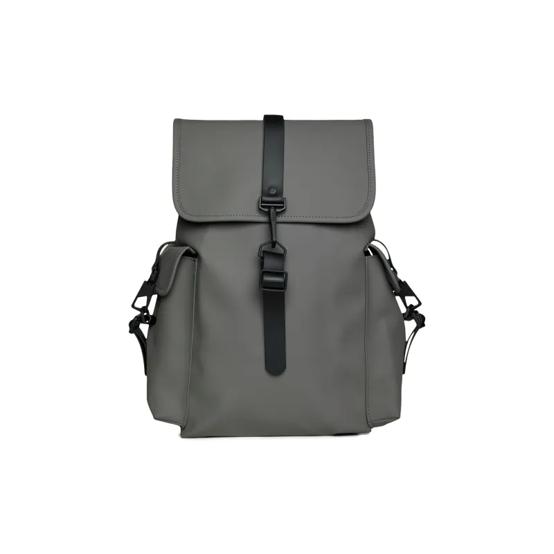Rains Polyester Laptop Backpack Large Size Unisex Black Off white Gray-6