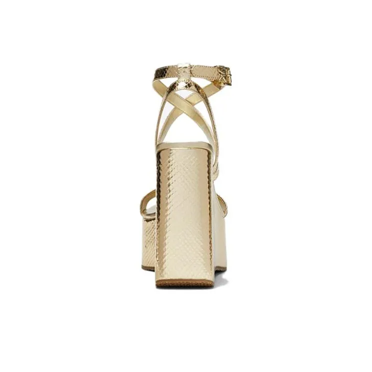 MICHAEL KORS Paola Strap Sandals Women's Gold-3