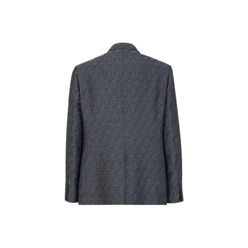 FENDI Logo Jacquard Single Breasted Jacket-1