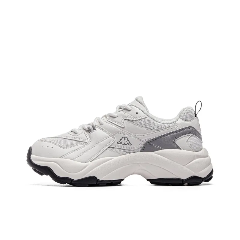 Kappa Anti Slip And Wear Resistant Breathable Low Top Casual Running Shoes Unisex Gray White-0