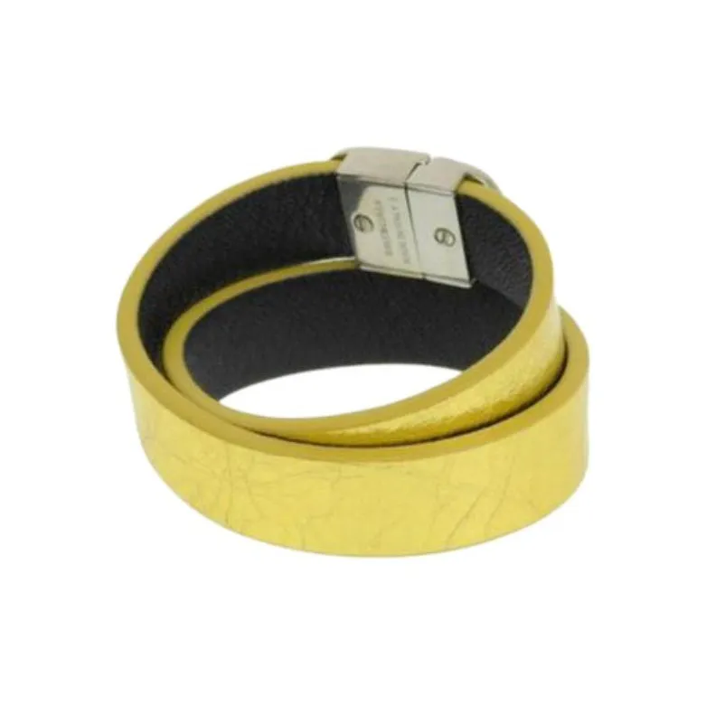 Balenciaga Leather Wristbands Women's Yellow-1
