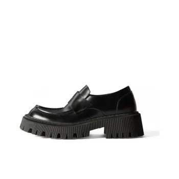 Balenciaga Tractor Loafer Shoes 'Black Smooth Calfskin'