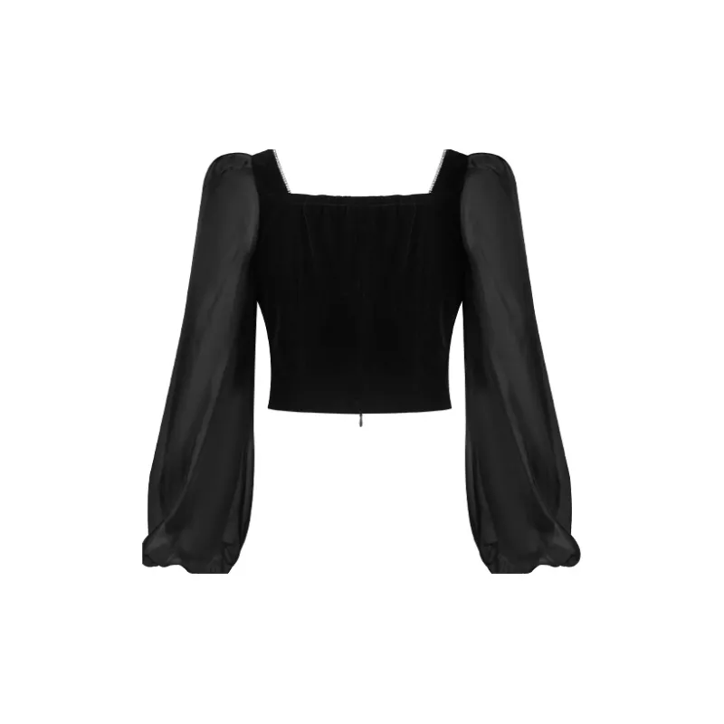 TAMMY TANGS Crop Tops Women's Black-1