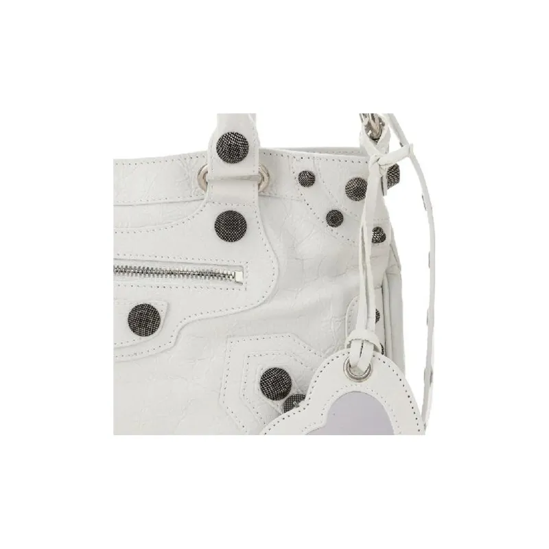 Balenciaga Lambskin One Shoulder Handbags Regular Women's White-3
