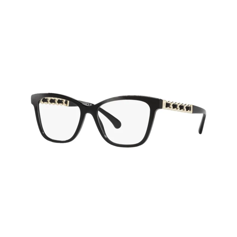 CHANEL Plastic Irregular Shape Eyeglass Frames Women's Black-0