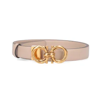 FERRAGAMO Smooth Buckle Sweet And Cute Leather Belts Women's