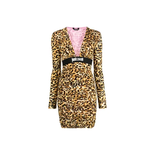 Just Cavalli Long-Sleeved Dresses Women's Leopard Print