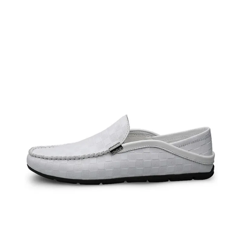 IMLINFEI Gommino Loafers Men Low Top Black/White-5