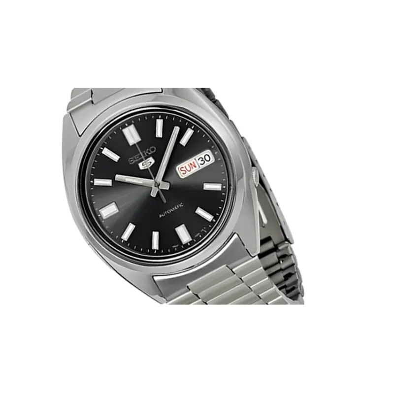 SEIKO Seiko5 Collection Automatic Mechanical Movement Stainless Steel Strap Watch Men's Watches Black Dial-2