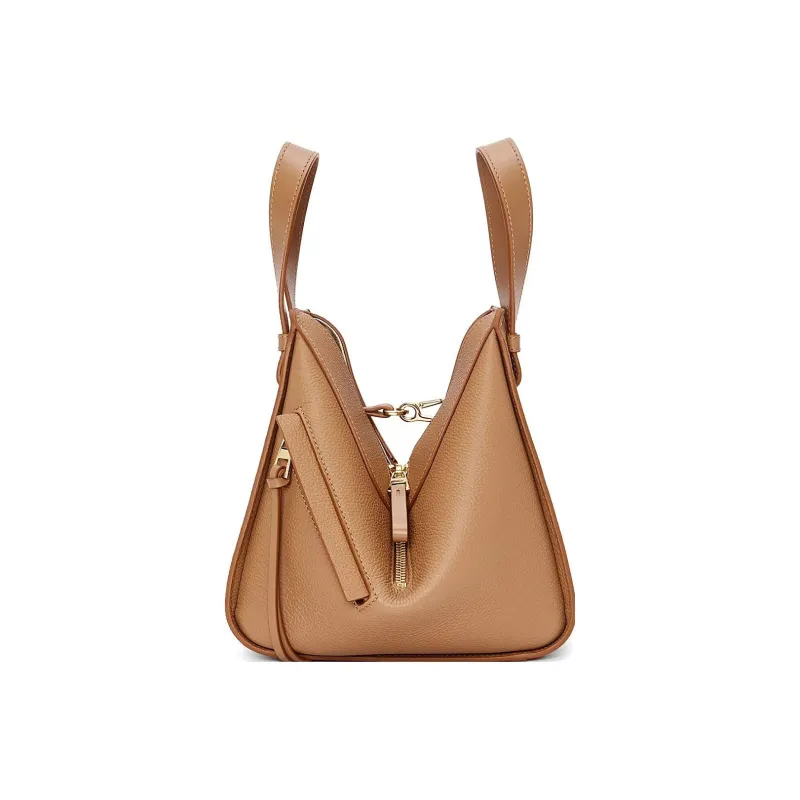 LOEWE Hammock Soft Grained Calfskin Shoulder Bag Crossbody Bag Handbag Regular Women's Toffee Color-3