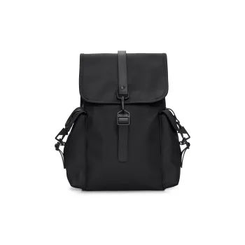 Rains Polyester Laptop Backpack Large Size Unisex Black Off-white Gray