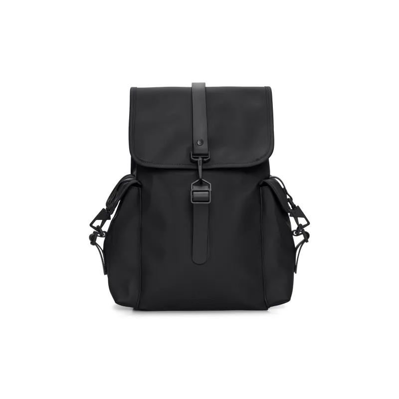 Rains Polyester Laptop Backpack Large Size Unisex Black Off white Gray-0