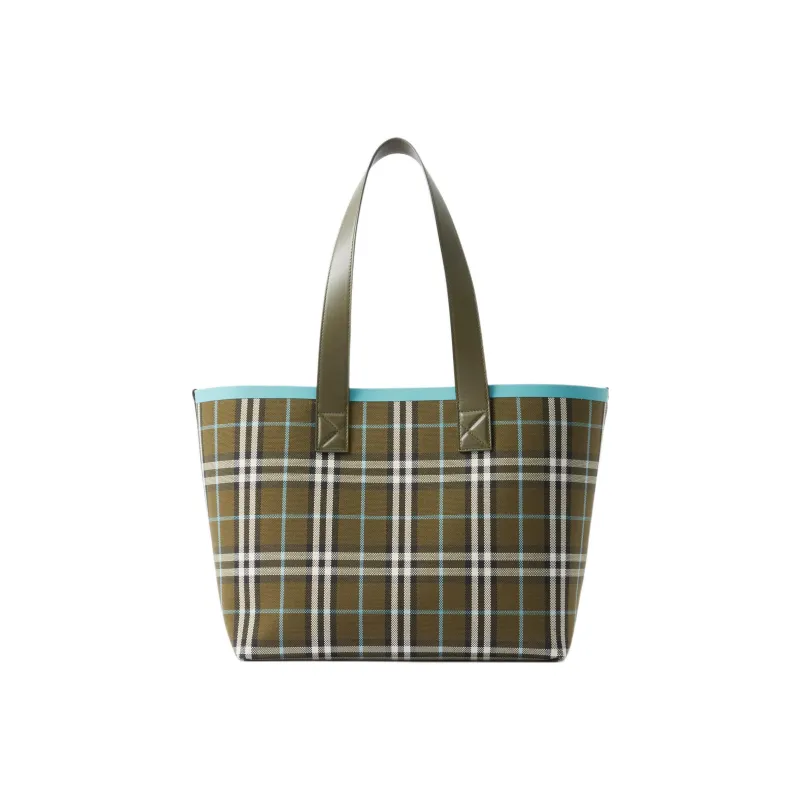 Burberry Cotton Canvas Canvas Bag Tote Bag Shopping Bag Shoulder Bag Handbag Medium Size Women's Olive Green-1