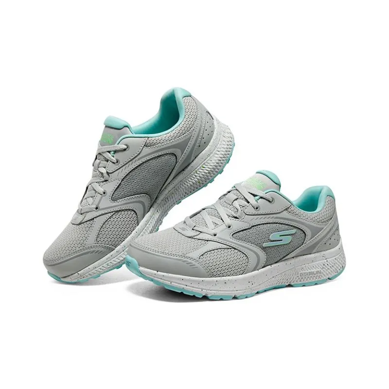 Skechers Go Run Consistent Cushioning Wear Resistant Low Top Casual Running Shoes Women's Gray Blue-3