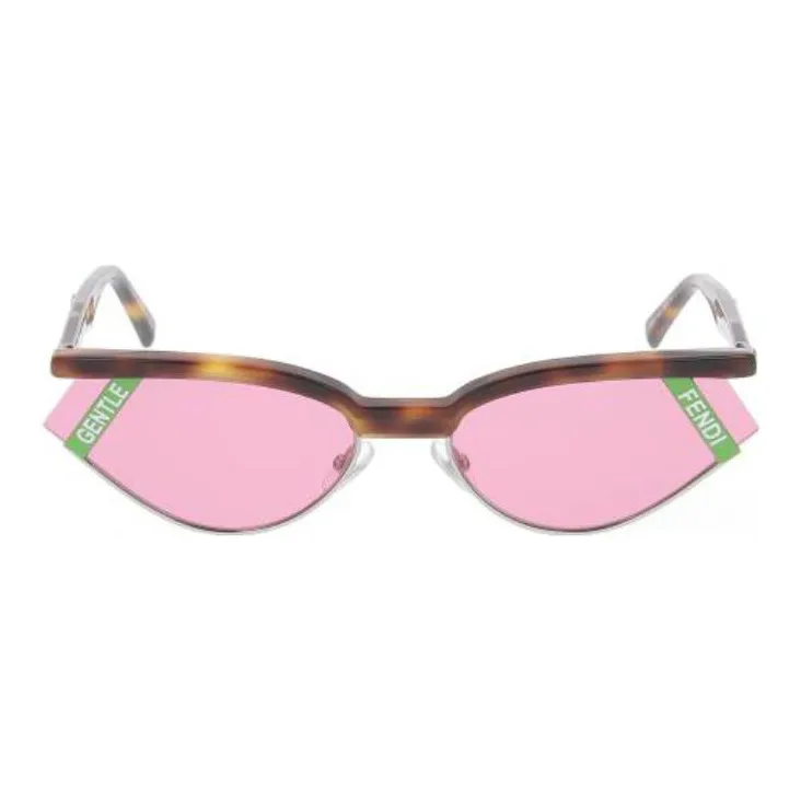 FENDI 800 Silver Acetate Butterfly Sunglasses Women's Tortoiseshell-0