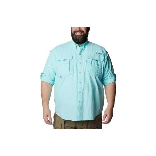 Columbia PFG Tamiami Shirts Men Light Blue