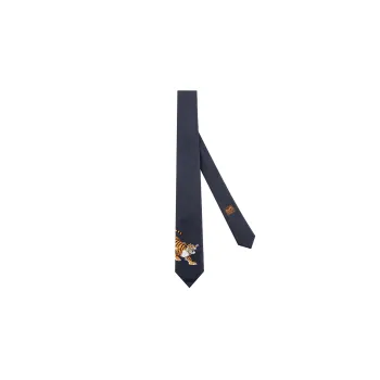 HERMES Silk Ties Men's Marine Blue