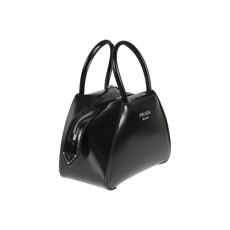 PRADA Leather One Shoulder Handbag Regular Women's Black-1