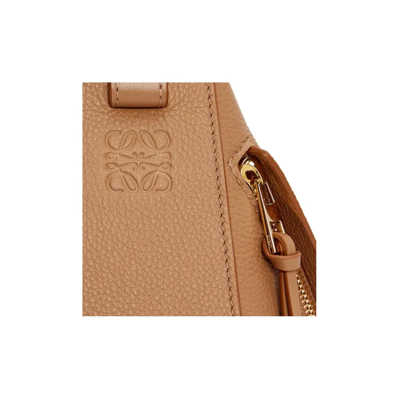LOEWE Hammock Soft Grained Calfskin Shoulder Bag Crossbody Bag Handbag Regular Women's Toffee Color-5