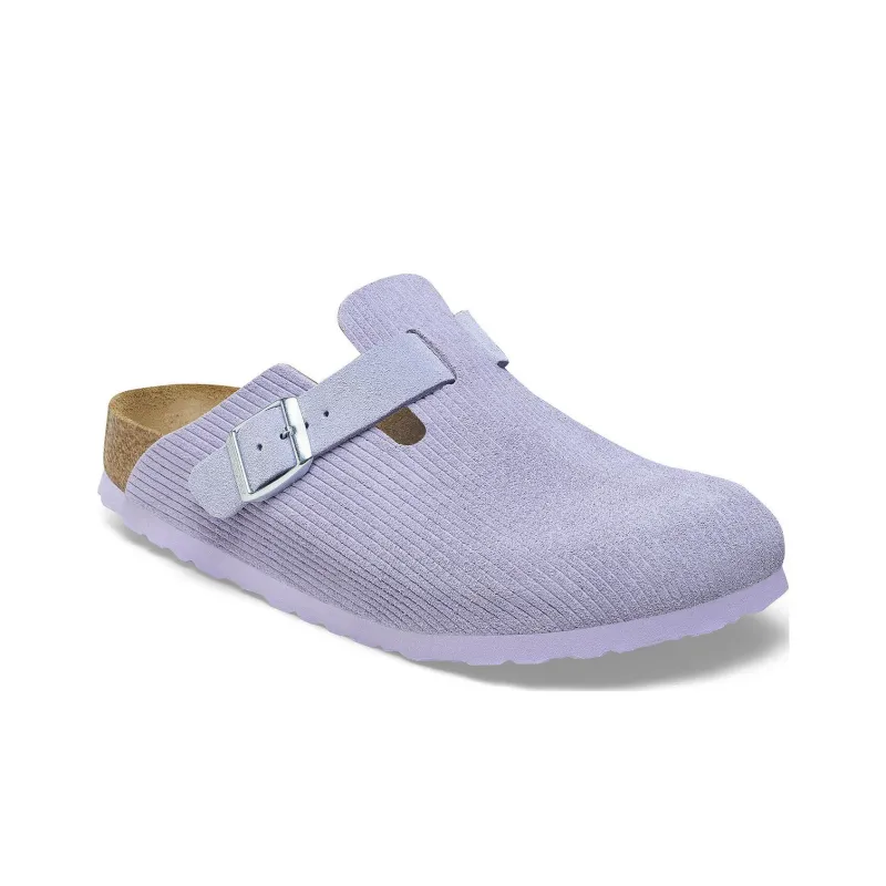 Birkenstock Boston Embossed Corduroy Suede Purple Fog-1
