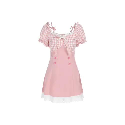 LEMON FAIRY Short-Sleeved Dresses Women's Pink